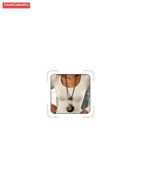 Boho Rope Leather Long Necklace with Chunky Western Pendant for Women